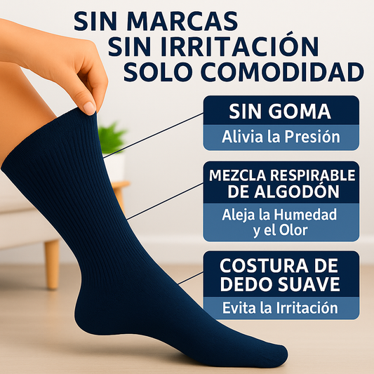 ComforPaso™ – Calcetines Ultra Suaves para Pie Diabético (4 Pares)