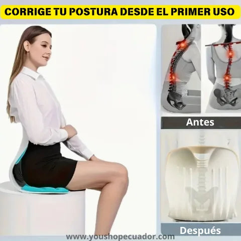 Soporte Ergonómico para Silla – Alivia Dolor Lumbar y Corrige la Postura