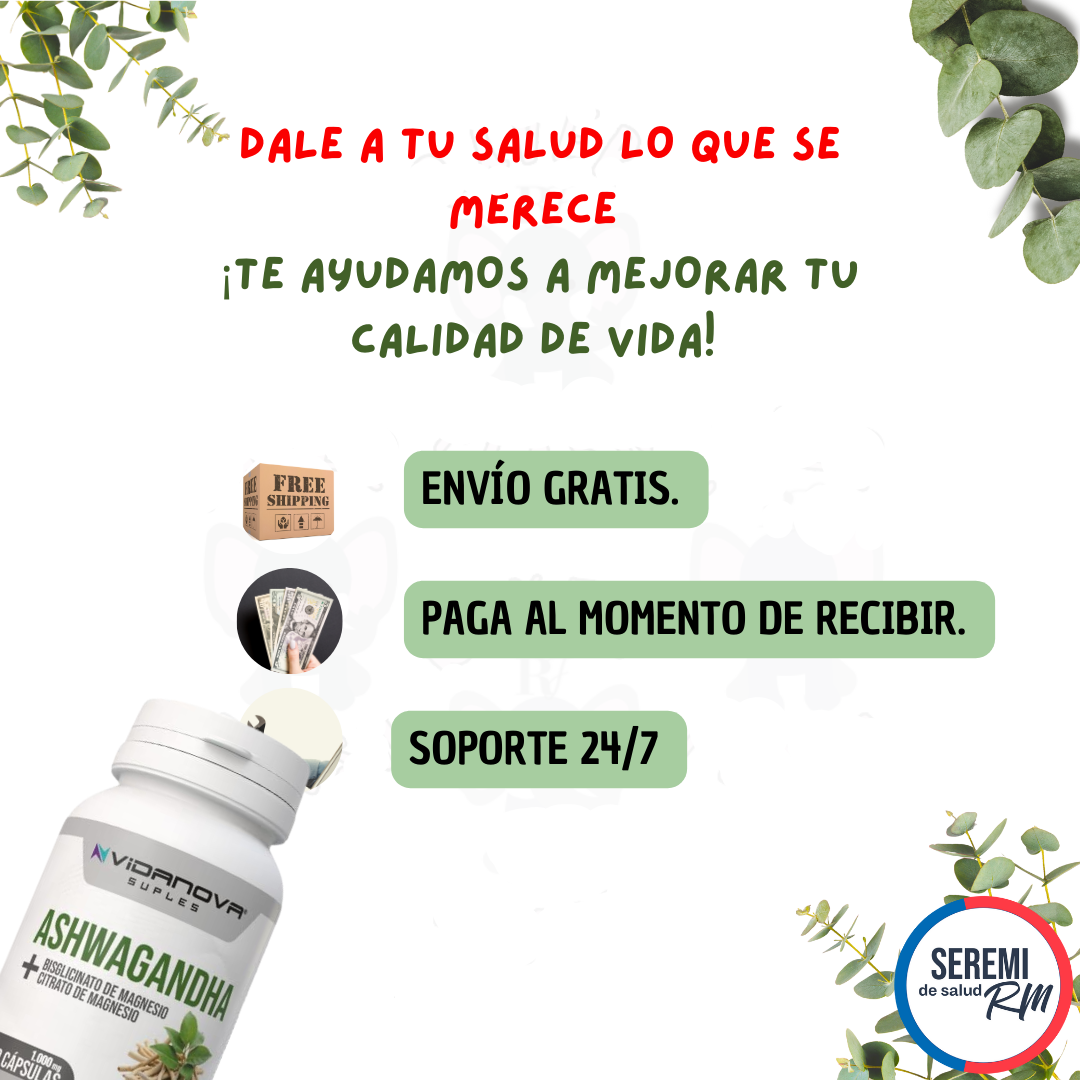 Ashwagandha + Magnesium 1000mg (60 cápsulas) – Defensa, Equilibrio y Energía Natural