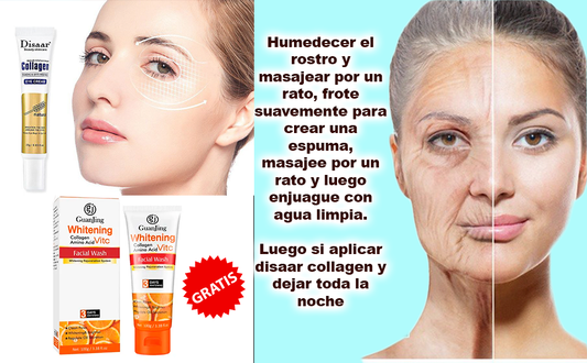 Crema Anti-Arugas DISAAR COLLAGEN+LAVADO FACIAL DE REGALO