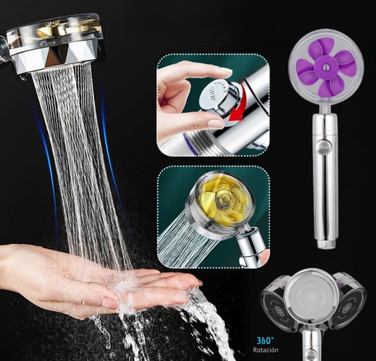 TurboShower™ 360° – Cabezal de Ducha de Alta Presión y Ahorro de Agua
