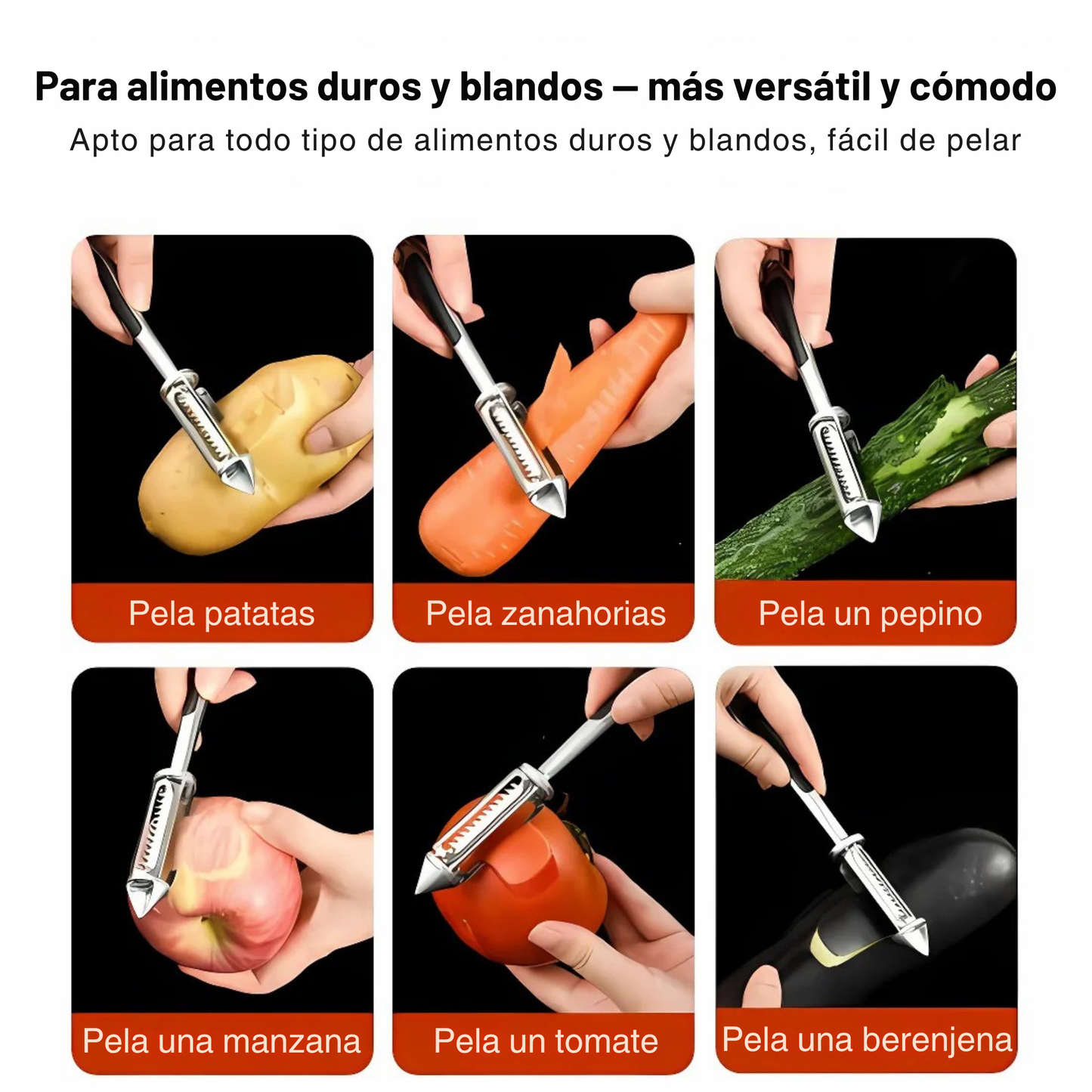 SteelPro™ 5-en-1 Pelador de Acero Inoxidable | Pela, Ralla y Desescama sin Esfuerzo