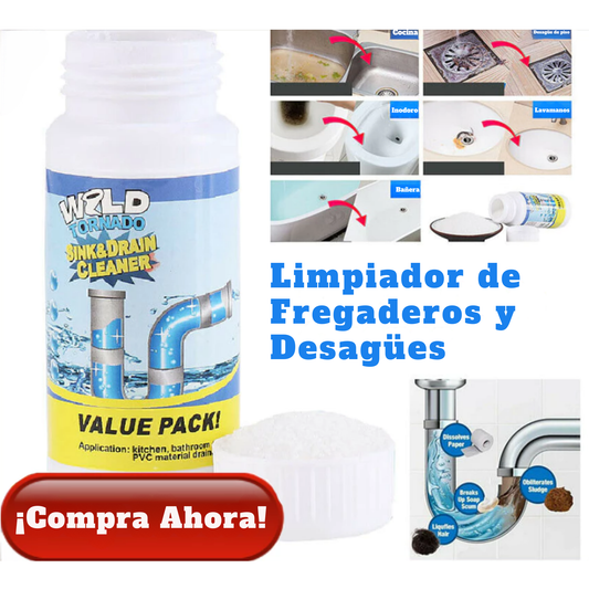 Pack x3 Limpiador Alcalino para Drenajes – Destapa WC, Duchas y Lavaplatos sin Esfuerzo
