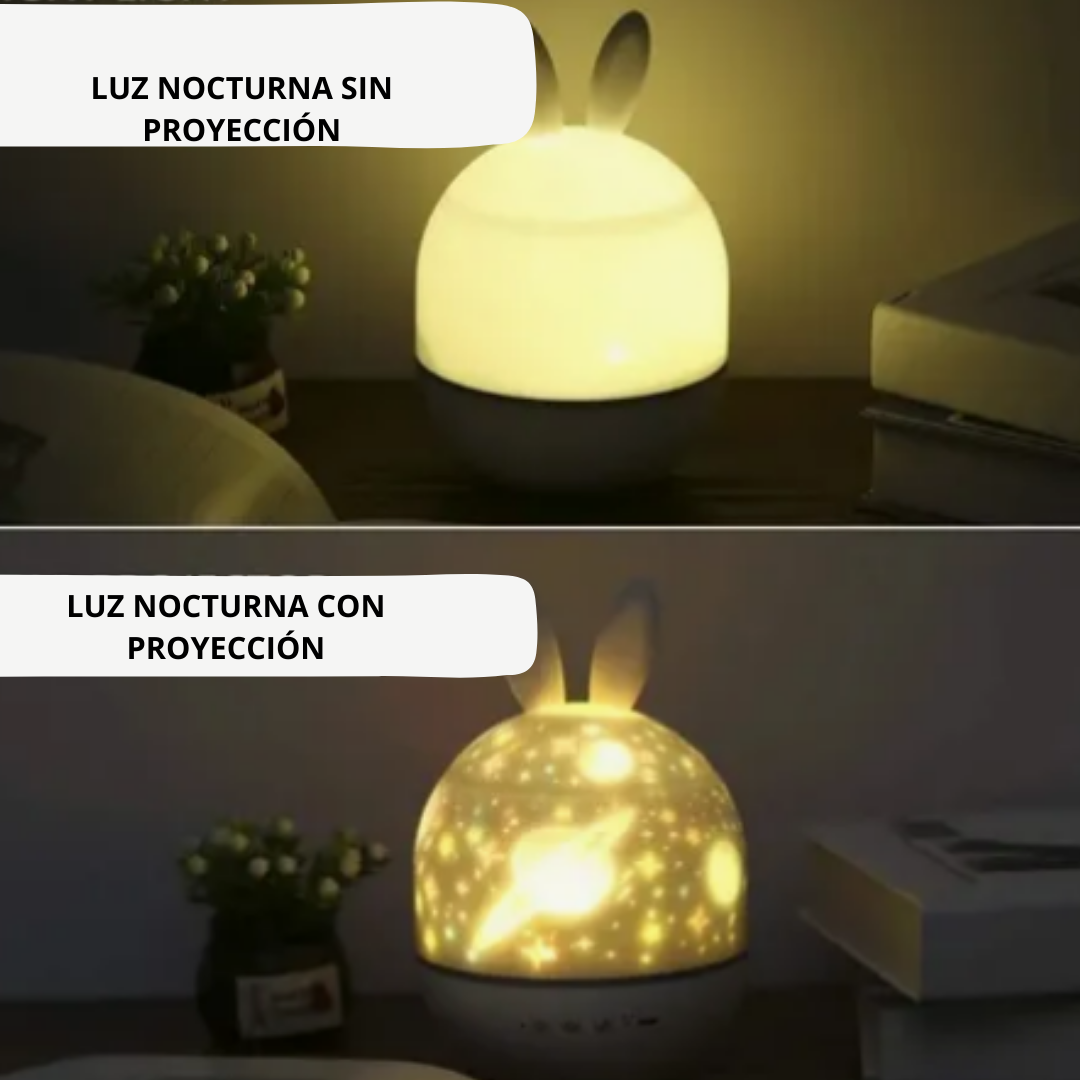 Lámpara Proyectora Mágica de Estrellas y Figuras 360° Recargable