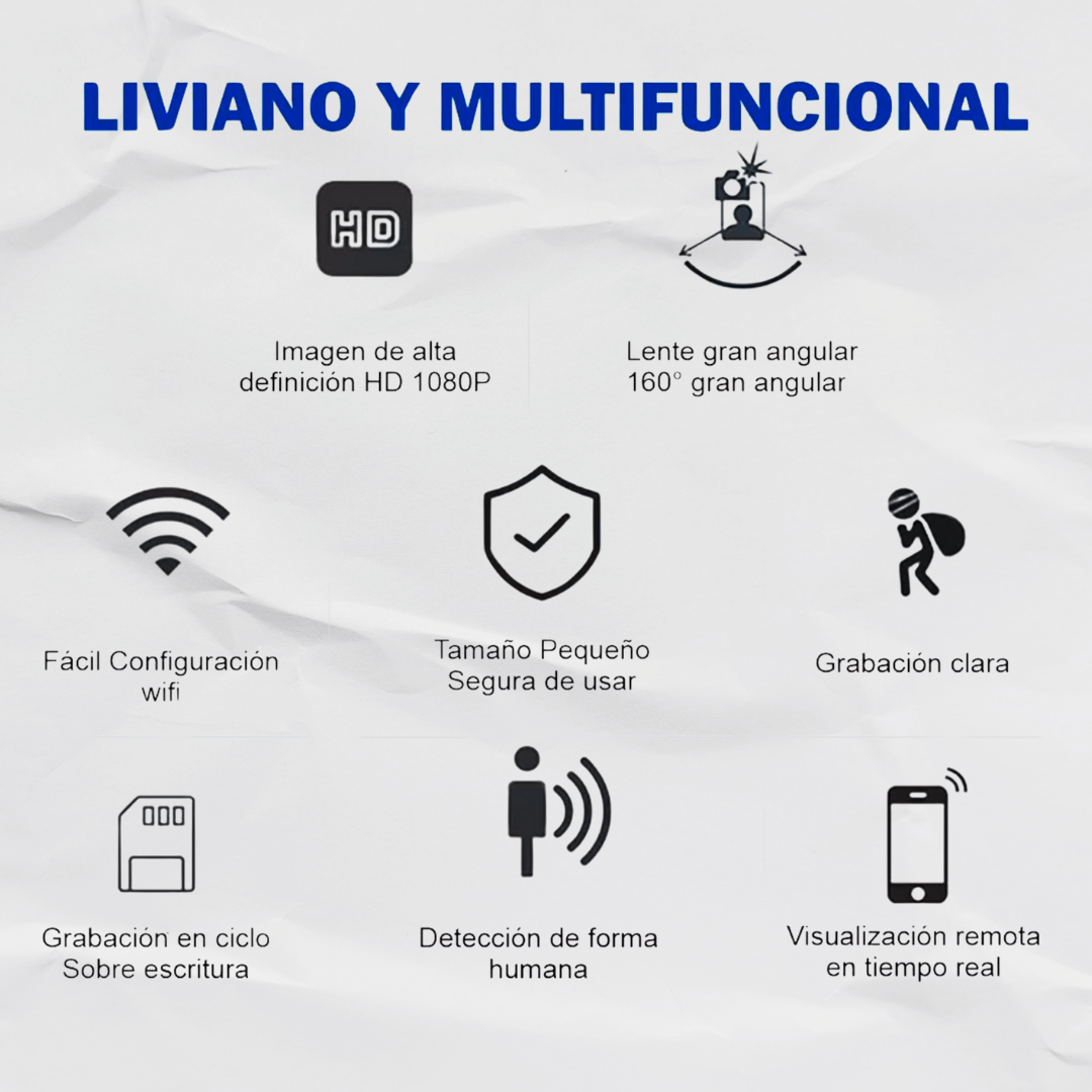 Cámara Espía HD 1080p  WiFi – Seguridad en la Palma de tu Mano