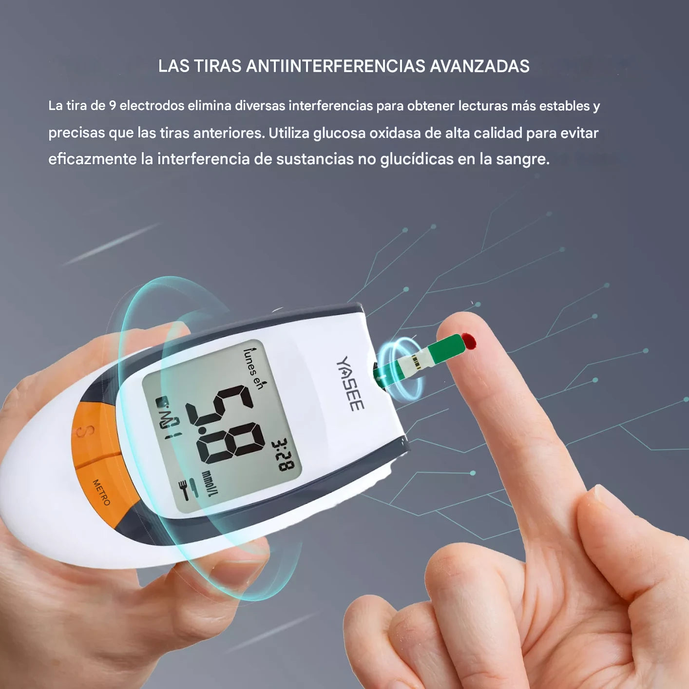 Medidor de Glucosa en Sangre YASEE GLS‑77 – Kit Completo (50 Tiras + 50 Lancetas)