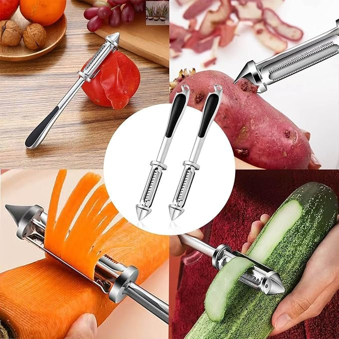 SteelPro™ 5-en-1 Pelador de Acero Inoxidable | Pela, Ralla y Desescama sin Esfuerzo
