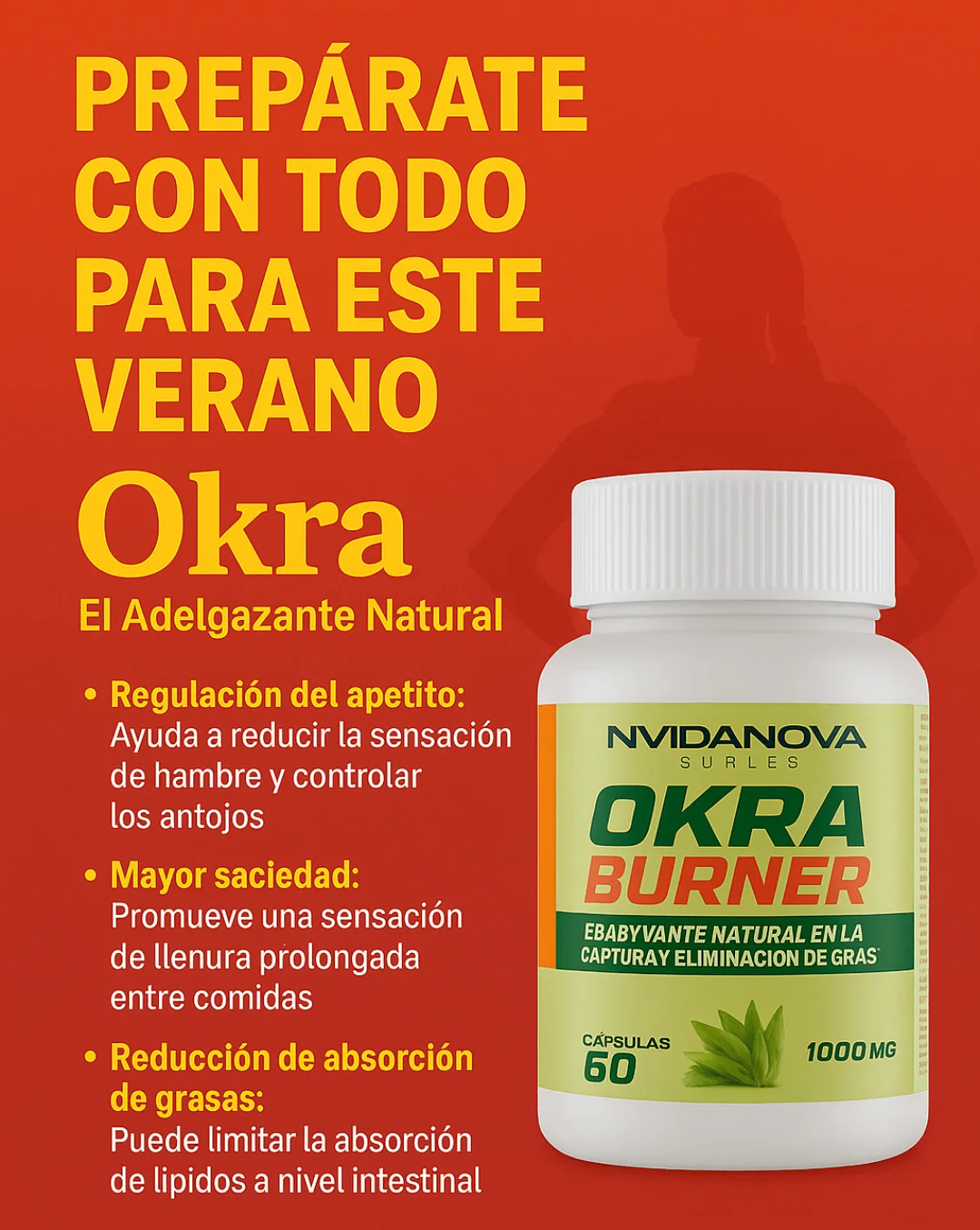 Quemador de Grasa Natural con Extracto de Okra – Control del Apetito y Digestión Saludable