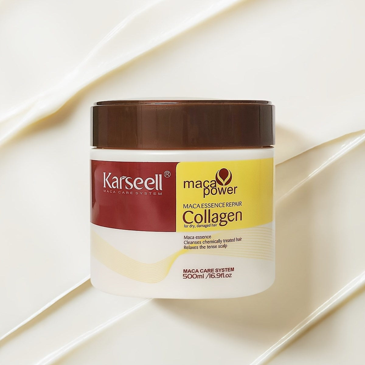 Mascarilla Capilar Karseell® con Colágeno y Aceite de Argán – Reparación, Hidratación y Brillo 500ml