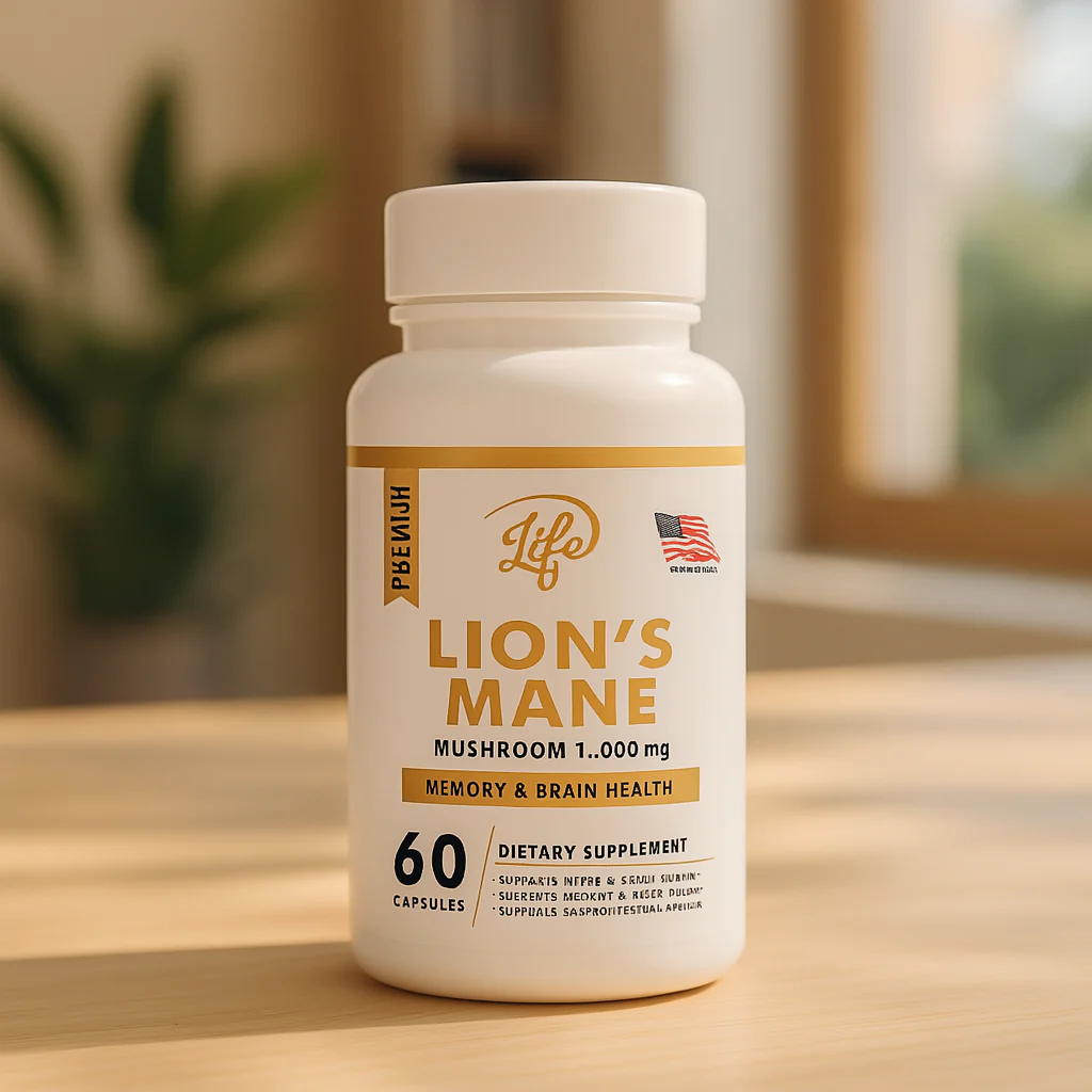 Lion’s Mane Premium – Cápsulas Naturales para Memoria, Concentración y Bienestar Cerebral