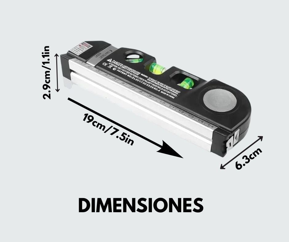 Nivel Láser 4 en 1 con Cinta Métrica Incorporada