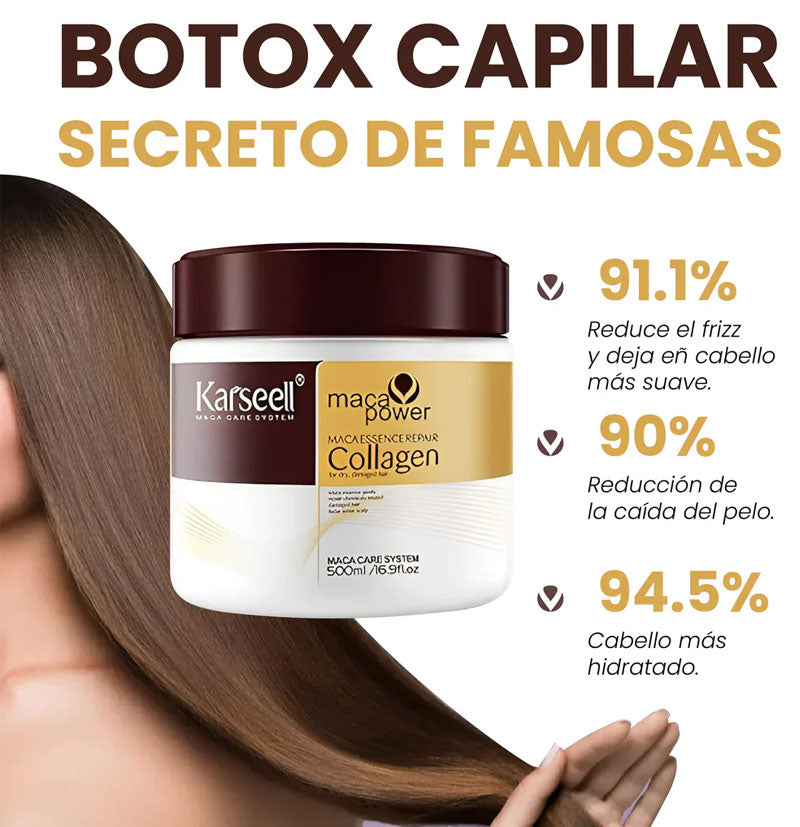 Mascarilla Capilar Karseell® con Colágeno y Aceite de Argán – Reparación, Hidratación y Brillo 500ml