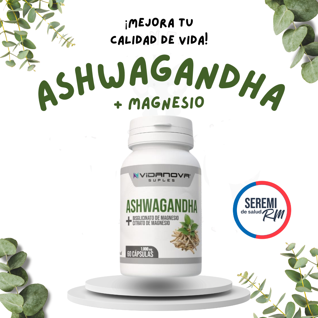 Ashwagandha + Magnesium 1000mg (60 cápsulas) – Defensa, Equilibrio y Energía Natural