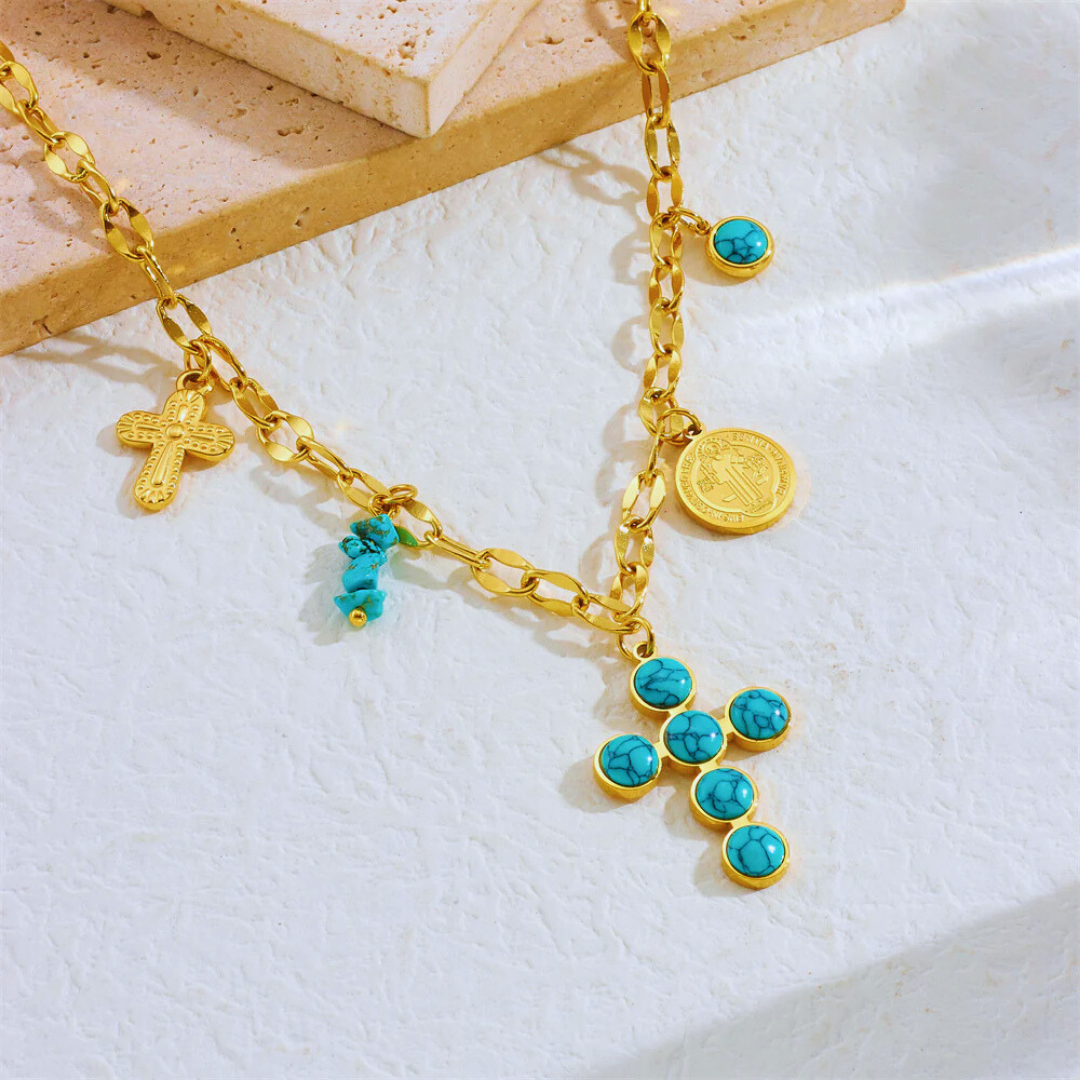 Collar de Cruz de Turquesa