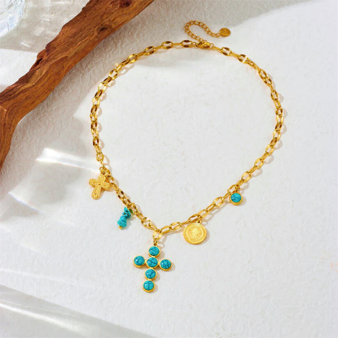 Collar de Cruz de Turquesa