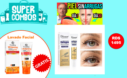 Crema Anti-Arugas DISAAR COLLAGEN+LAVADO FACIAL DE REGALO