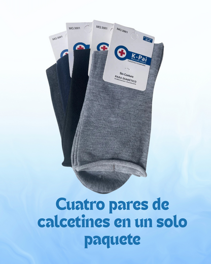 Medias Sin Costura Para Diabéticos - 4 Pares