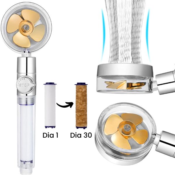 Ducha TURBOSHOWER™ con turbina y filtro