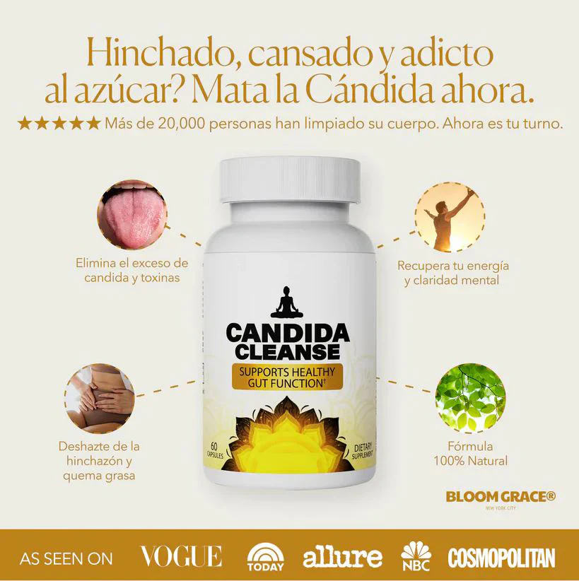 Candida Cleanse® – Controla Antojos, Desinflama Abdomen y Combate Cansancio