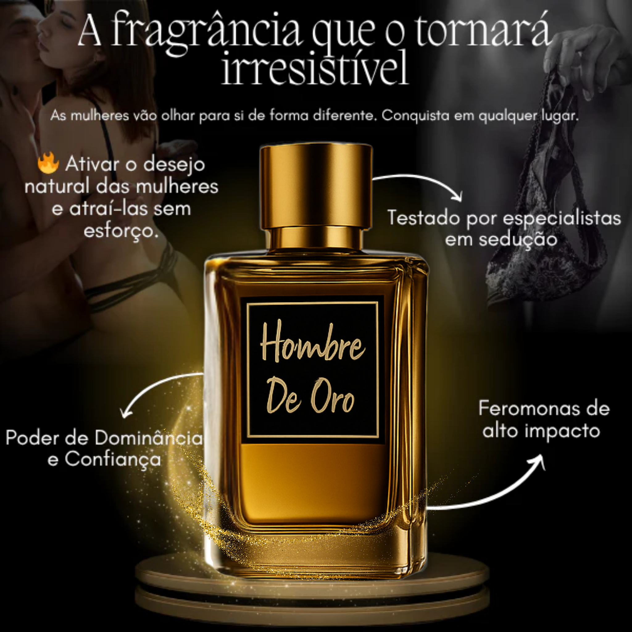🔥 Hombre De Oro™ – Perfume Masculino con Feromonas para Atracción y Seducción Instantánea