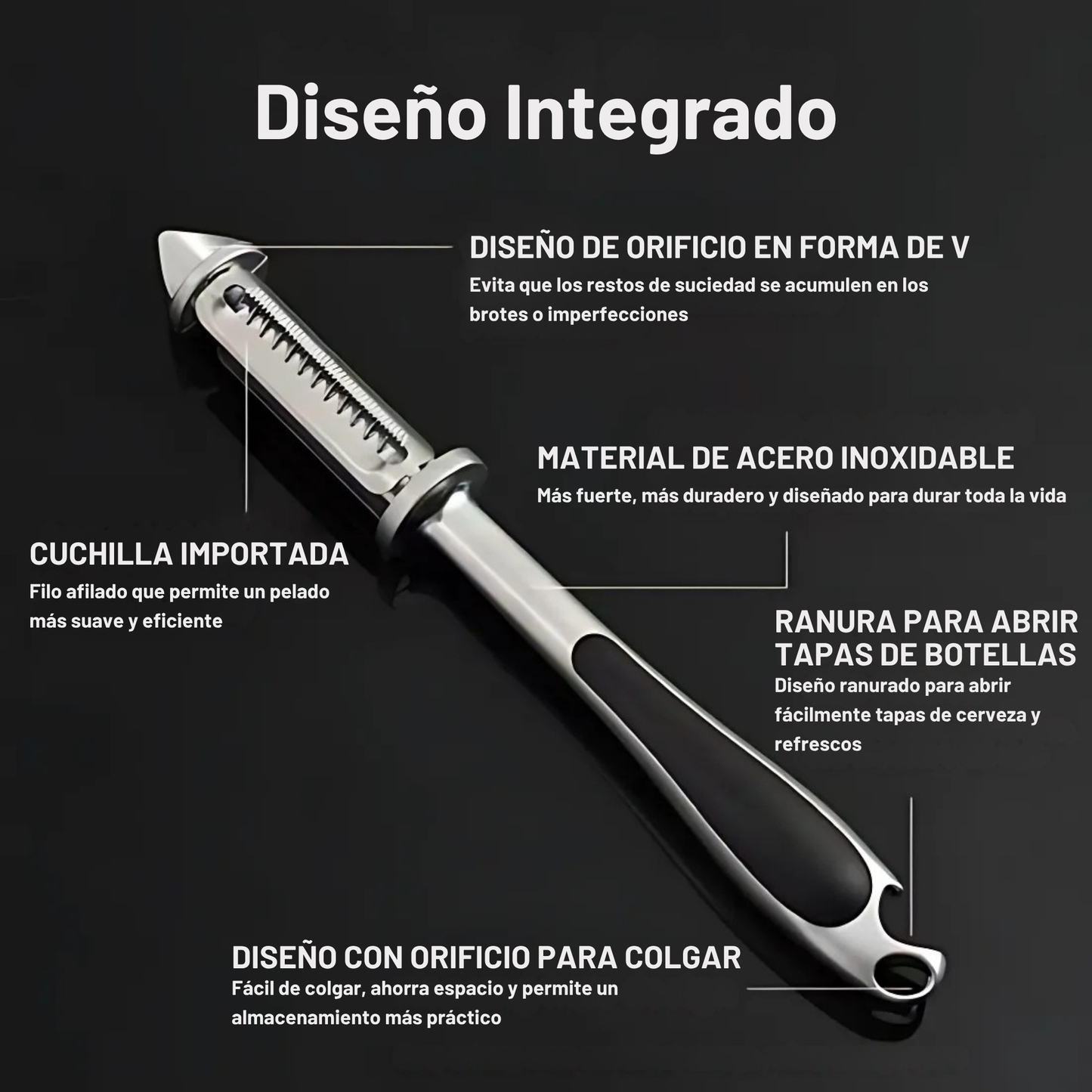 SteelPro™ 5-en-1 Pelador de Acero Inoxidable | Pela, Ralla y Desescama sin Esfuerzo