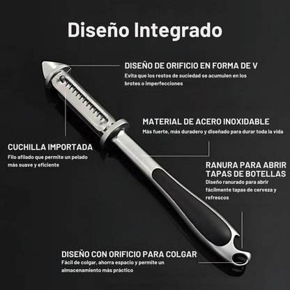 SteelPro™ 5-en-1 Pelador de Acero Inoxidable | Pela, Ralla y Desescama sin Esfuerzo