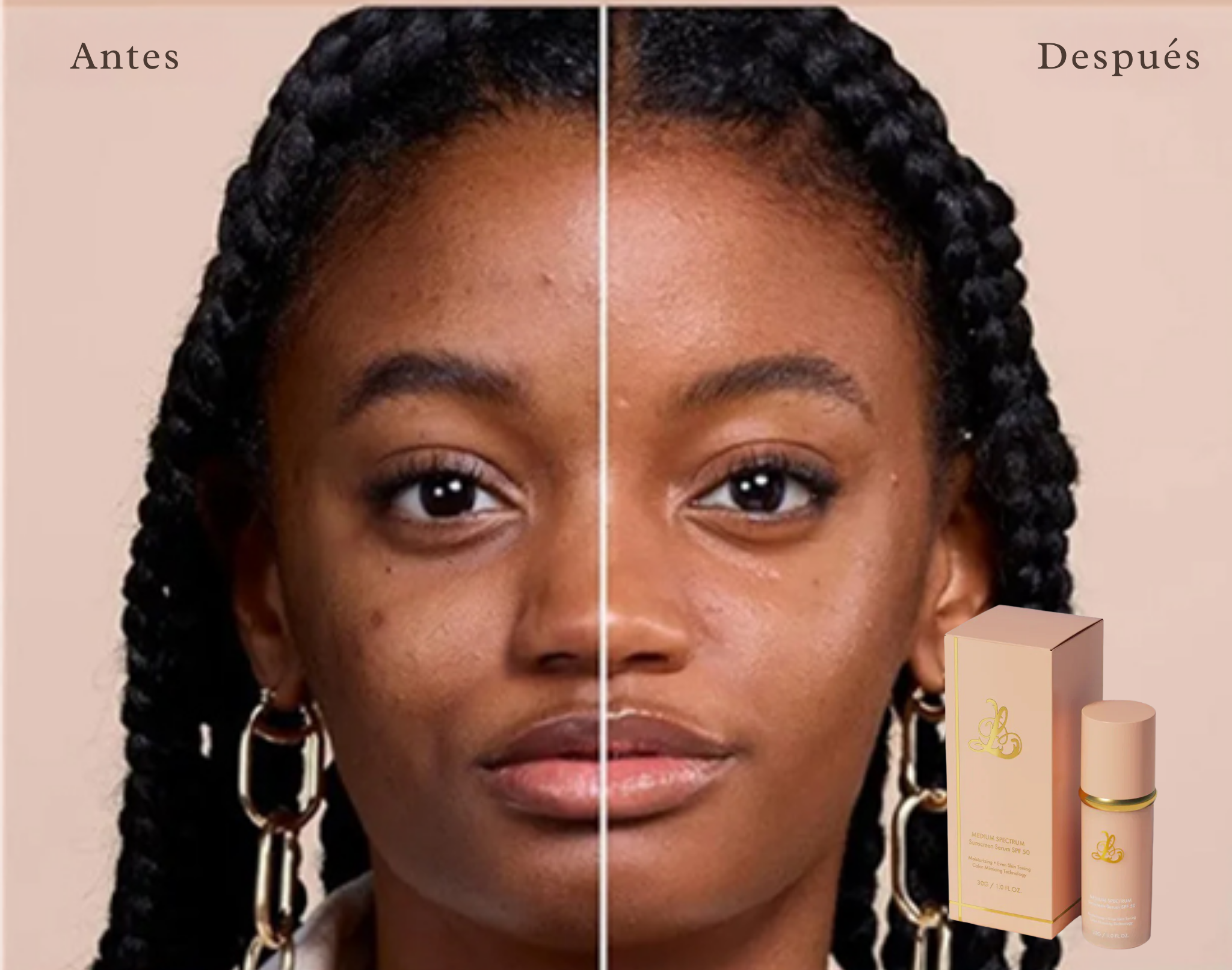 Base de Maquillaje 4 en 1 con Adaptación de Color – SPF 50, Hidratante, Antiedad y Vegana