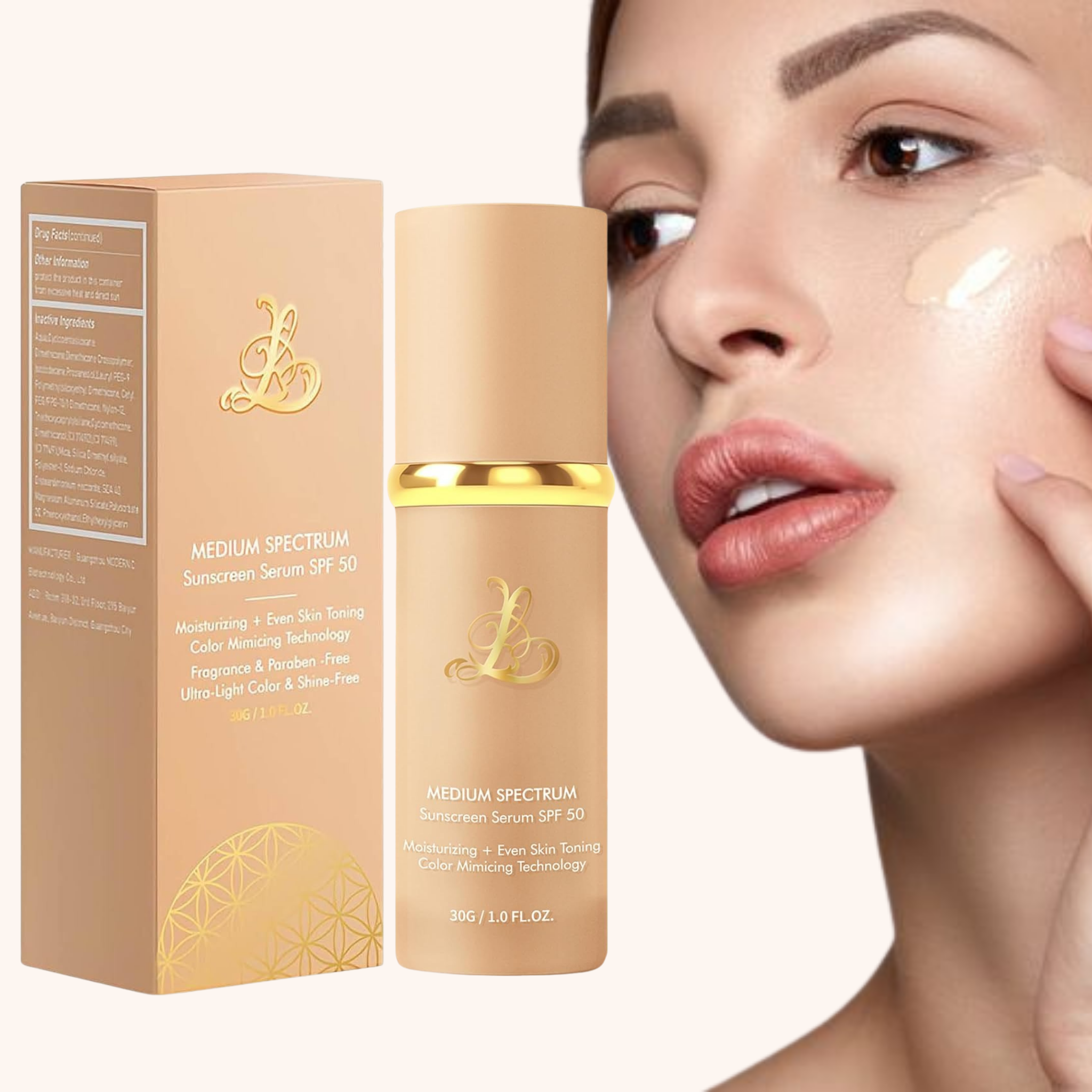 Base de Maquillaje 4 en 1 con Adaptación de Color – SPF 50, Hidratante, Antiedad y Vegana