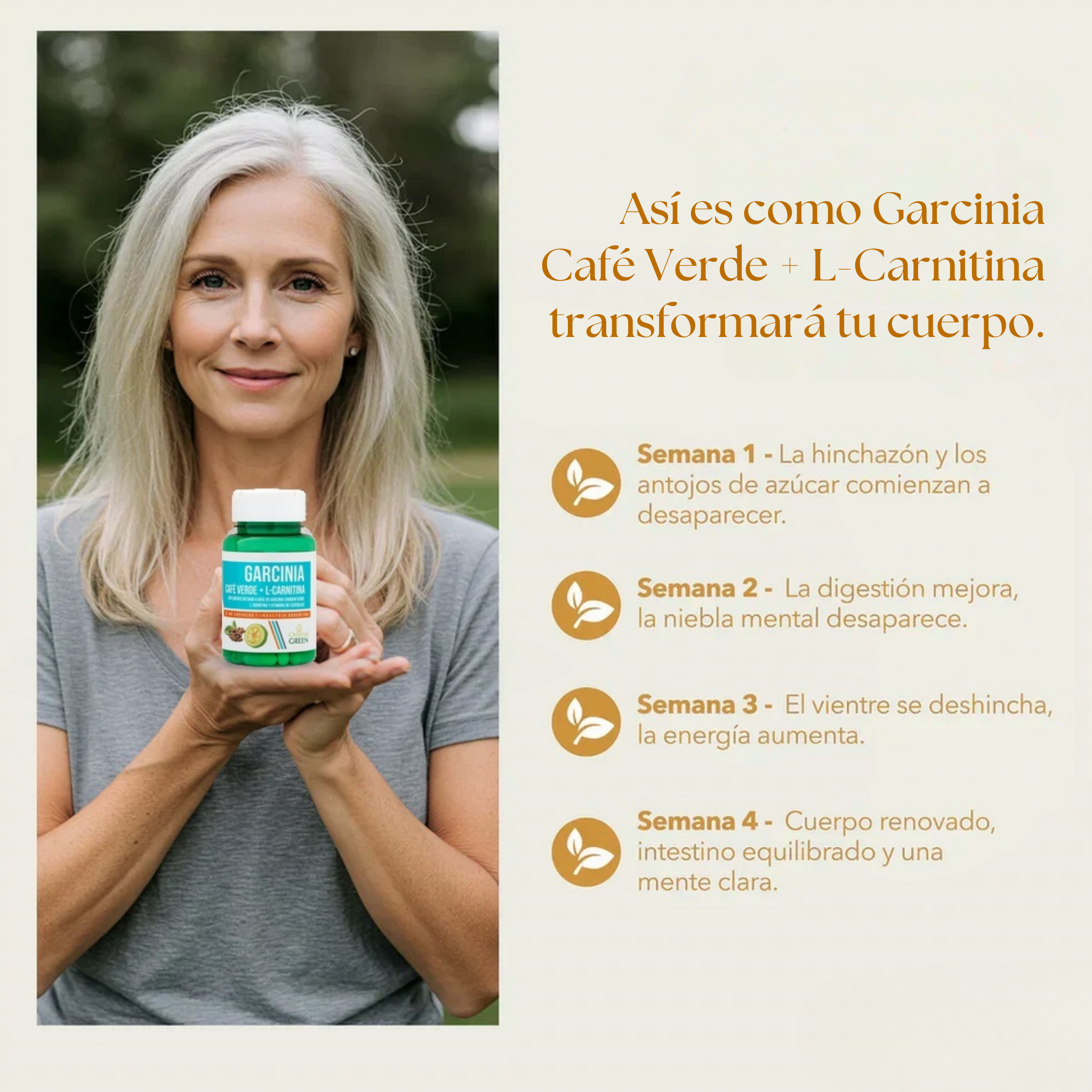 Garcinia Café Verde + L-Carnitina – Desintoxica, Reduce Hinchazón y Acelera la Quema de Grasa