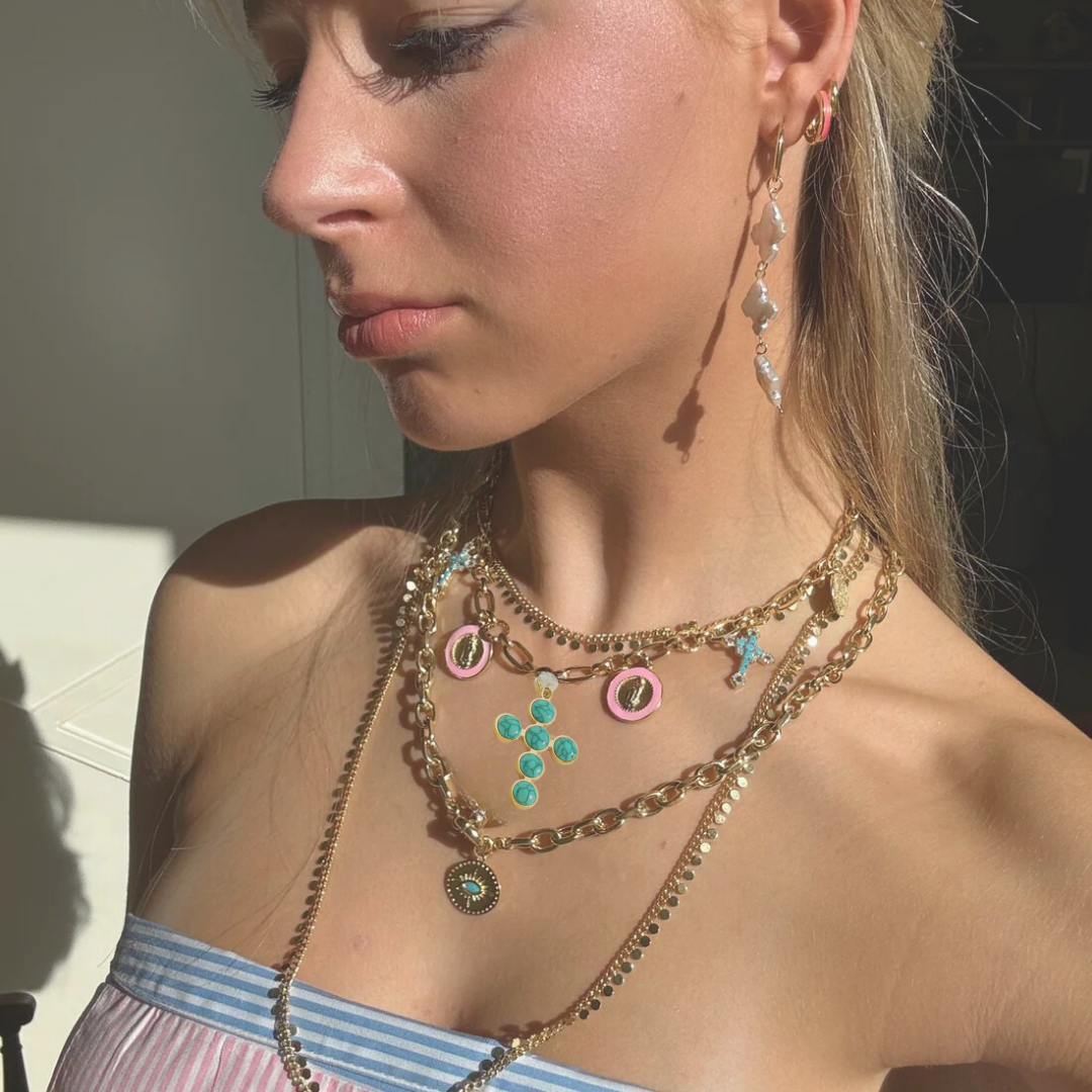 Collar de Cruz de Turquesa