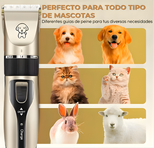 Recortador de pelo profesional para mascotas: silencioso, inalámbrico y preciso.