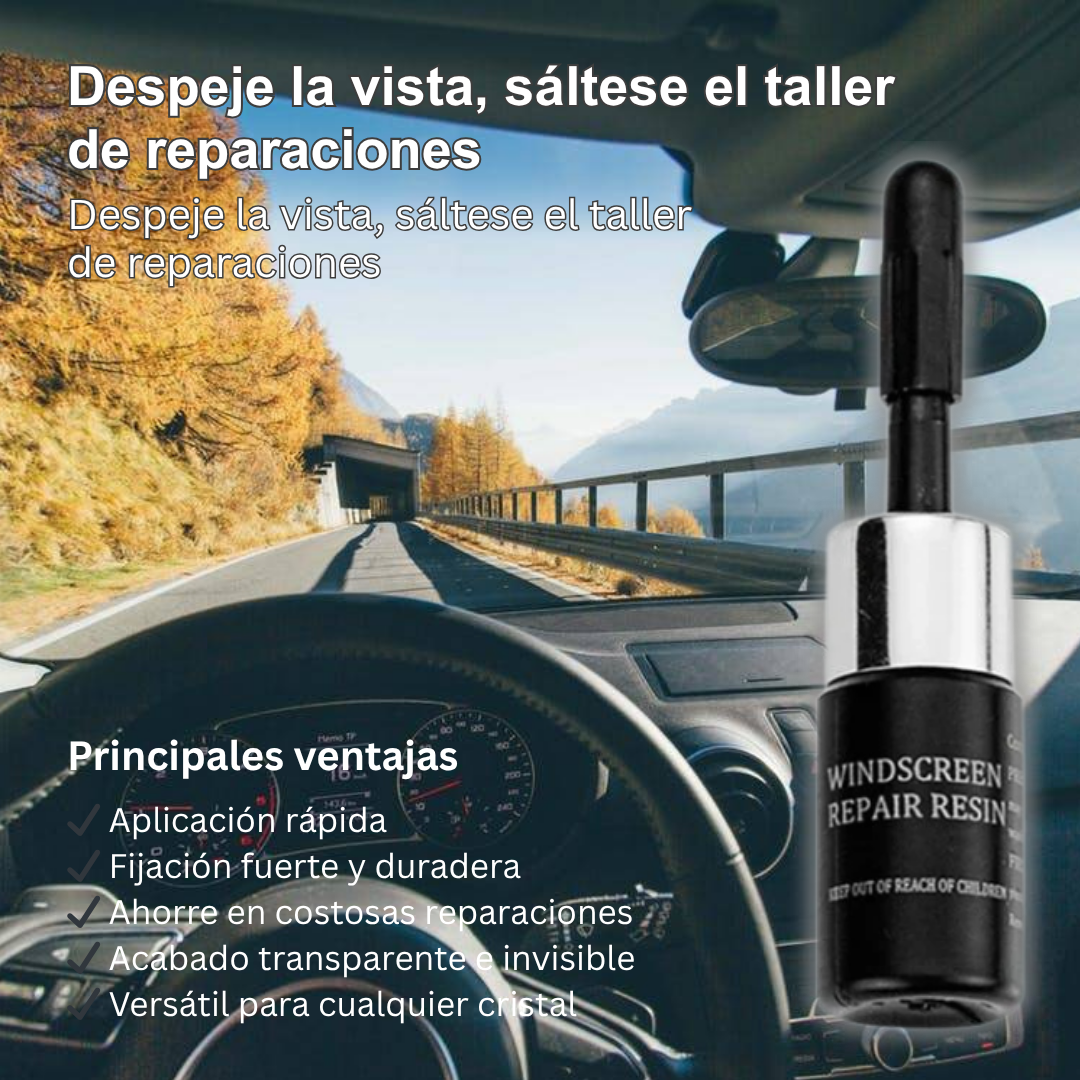 Glassé - Resina profesional para reparación de parabrisas