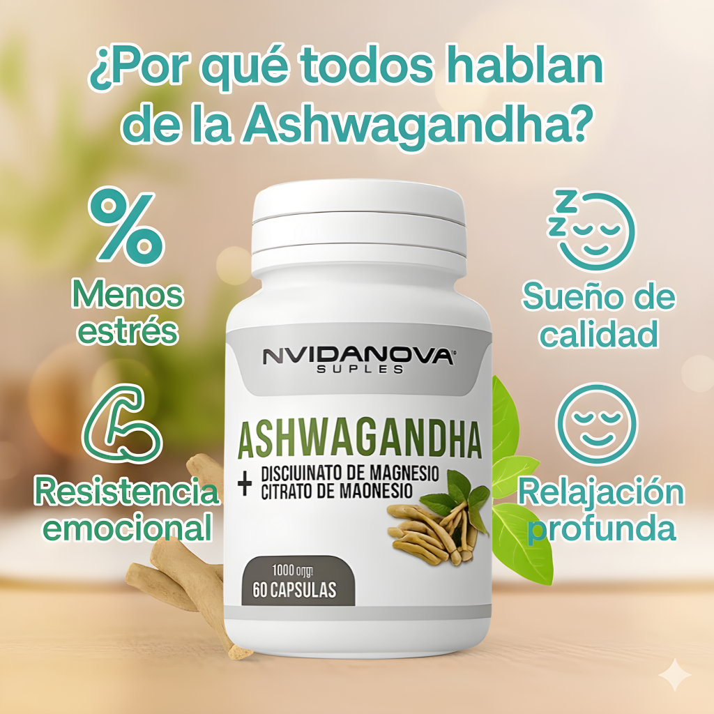 Ashwagandha + Magnesio 1000 mg: Defensa natural, equilibrio y energía