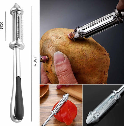 SteelPro™ 5-en-1 Pelador de Acero Inoxidable | Pela, Ralla y Desescama sin Esfuerzo