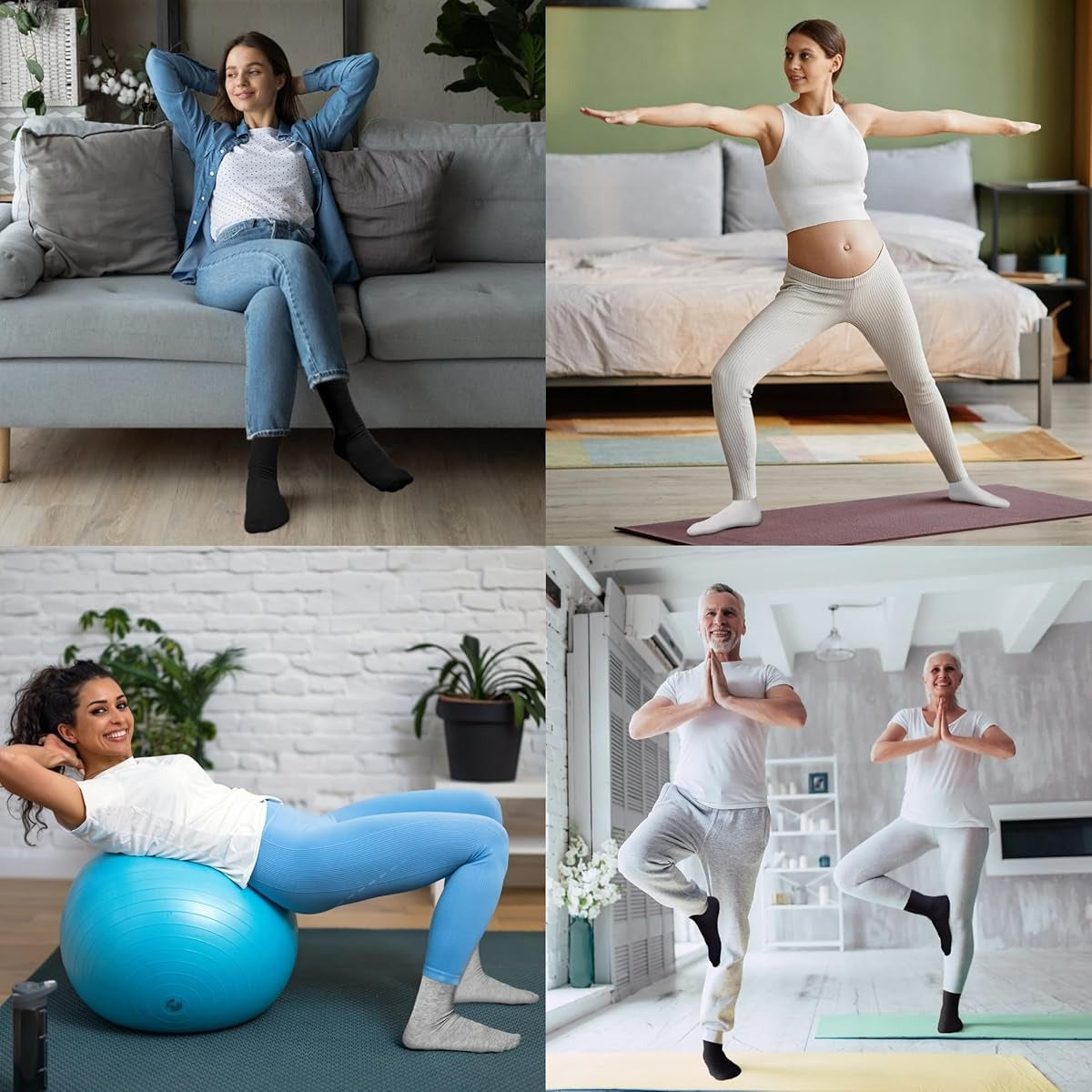 Pack de 4 Medias Sin Compresión – Suavidad y Alivio para Pies Diabéticos y Sensibles