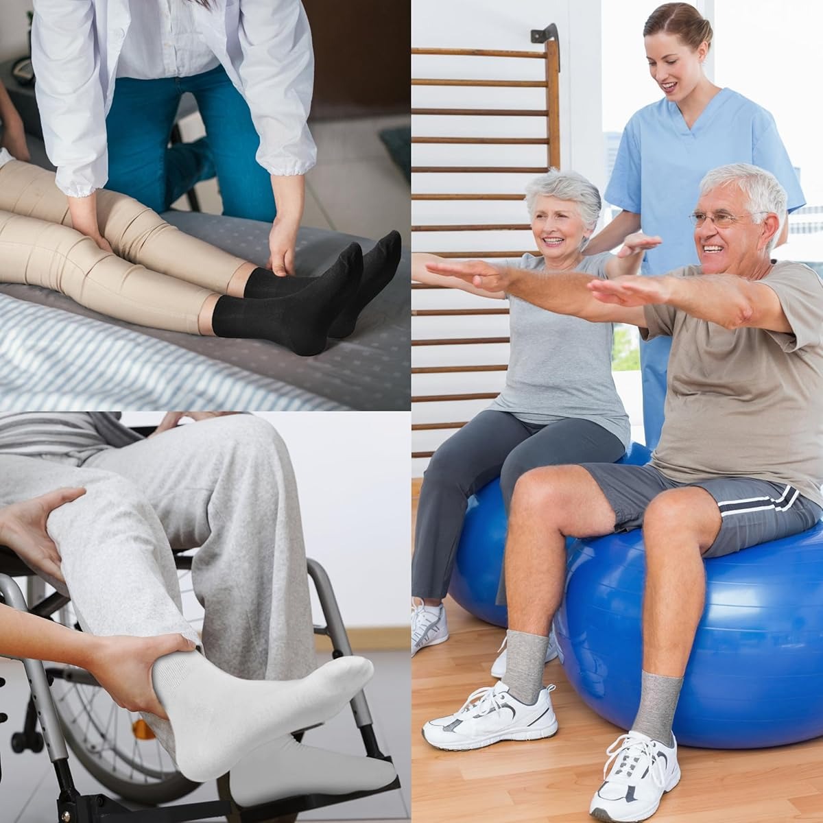 Pack de 4 Medias Sin Compresión – Suavidad y Alivio para Pies Diabéticos y Sensibles