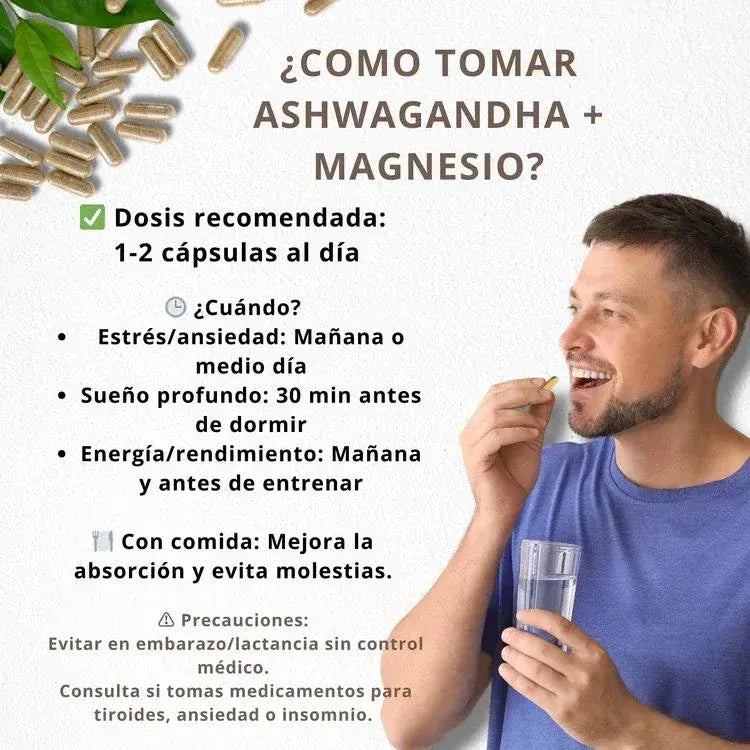 🌿 ASHWAGANDHA + MAGNESIO™ ORIGINAL 🔥 – Relájate, Duerme Mejor y Recupera tu Energía