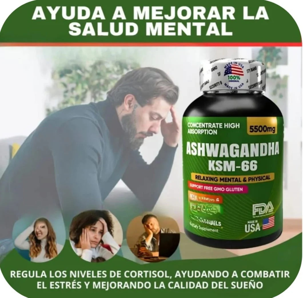 Ashwagandha KSM-66® – Antiestrés Natural, Energía y Sueño Profundo