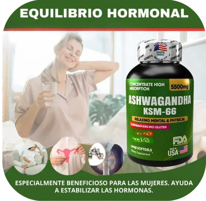 Ashwagandha KSM-66® – Antiestrés Natural, Energía y Sueño Profundo