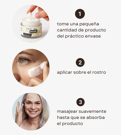 Q10 Mask – Piel Joven al Instante en 5 Minutos