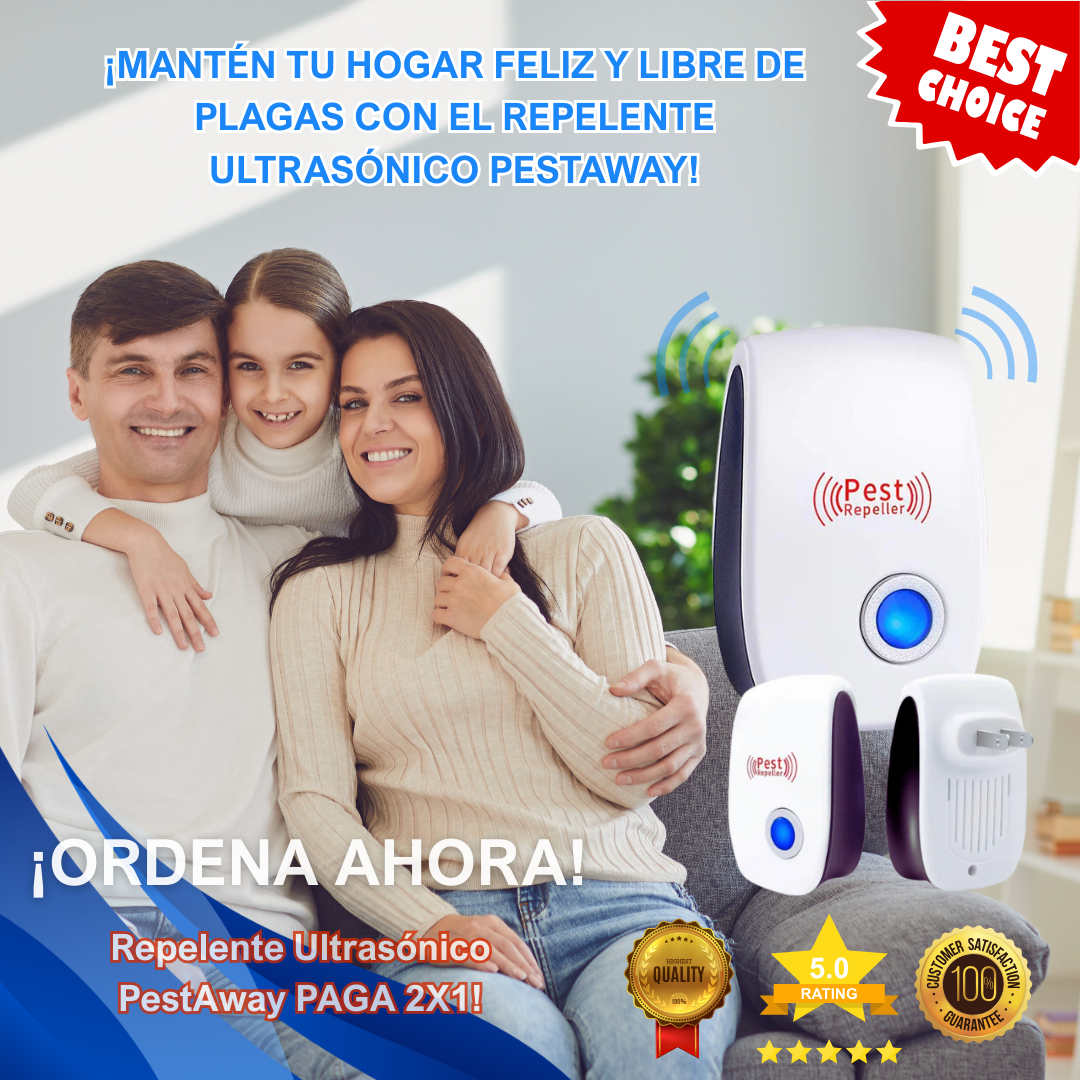Repelente Ultrasónico PestAway PAGA 2X1!